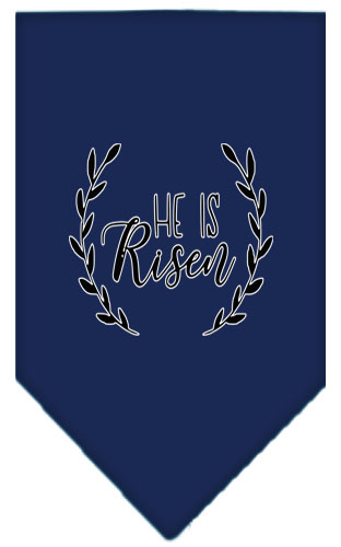 He Is Risen Screen Print Bandana Navy Blue Small